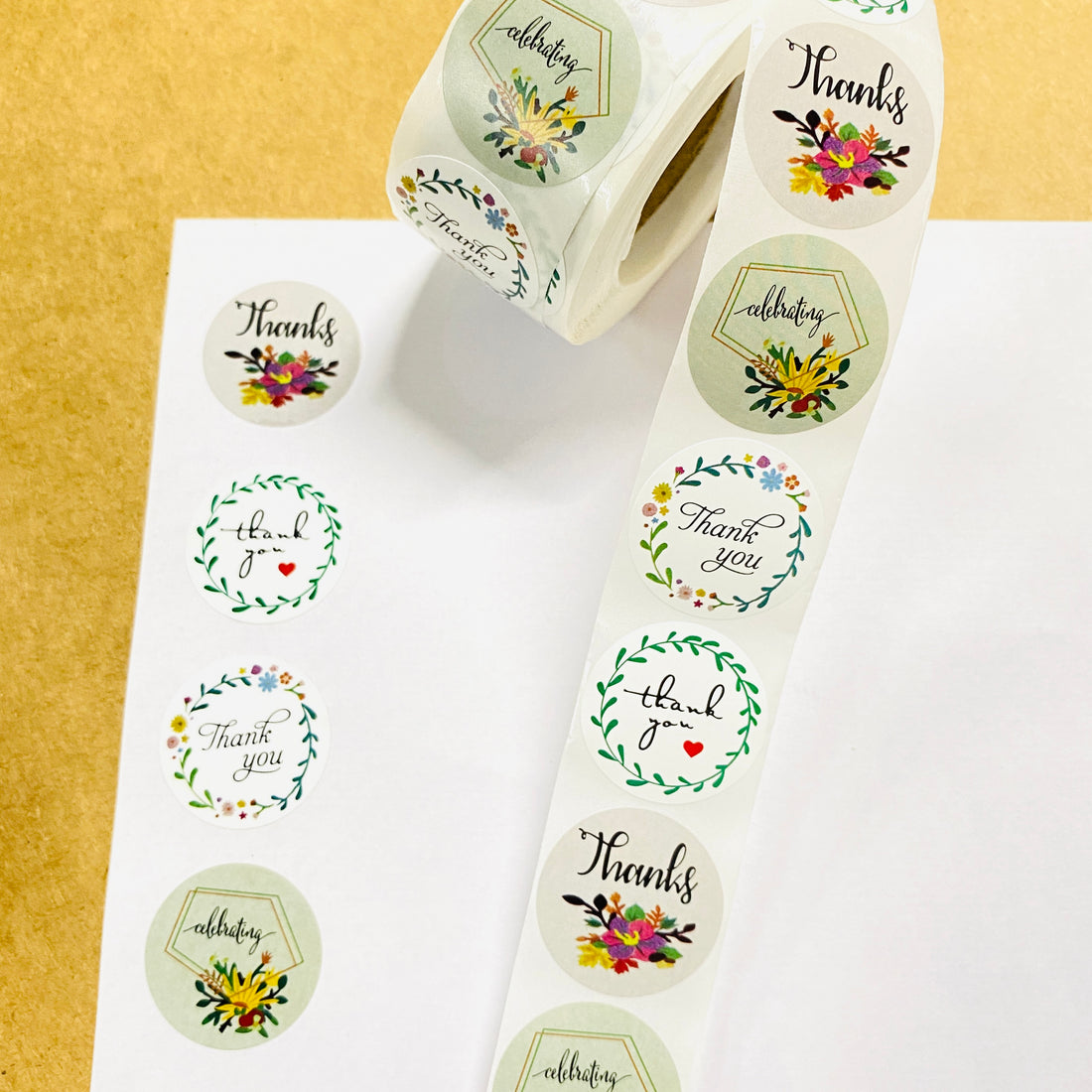 (JUMBO ROLL) Thank you labels for your small business (500 Labels) 1inch