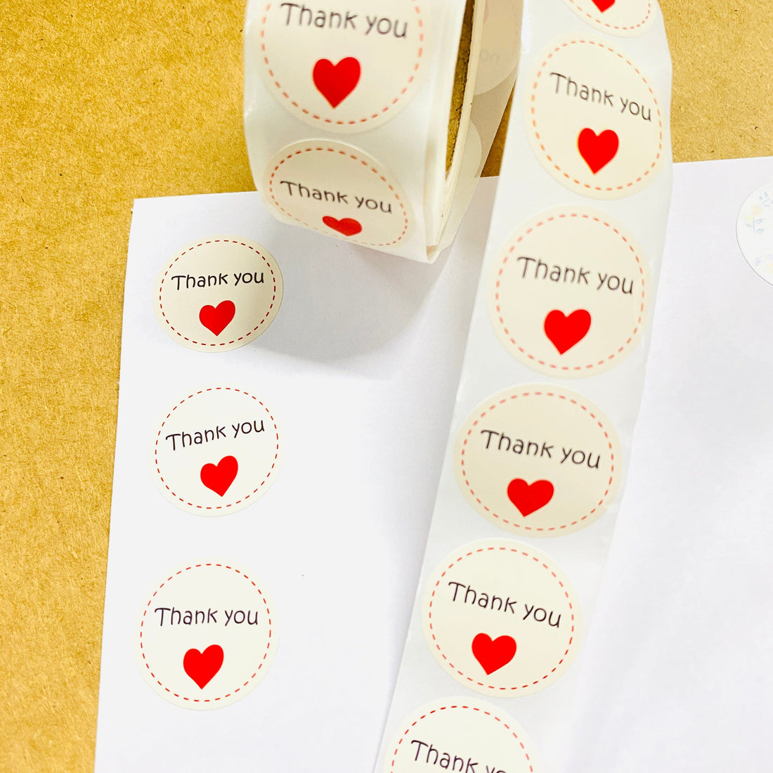 (JUMBO ROLL) Thank you labels for your small business (500 Labels) 1 inch