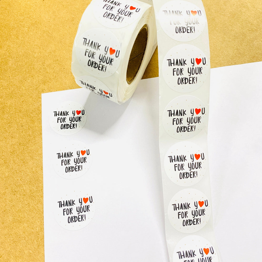 (JUMBO ROLL) Thank you labels for your small business (500 Labels) 1inch