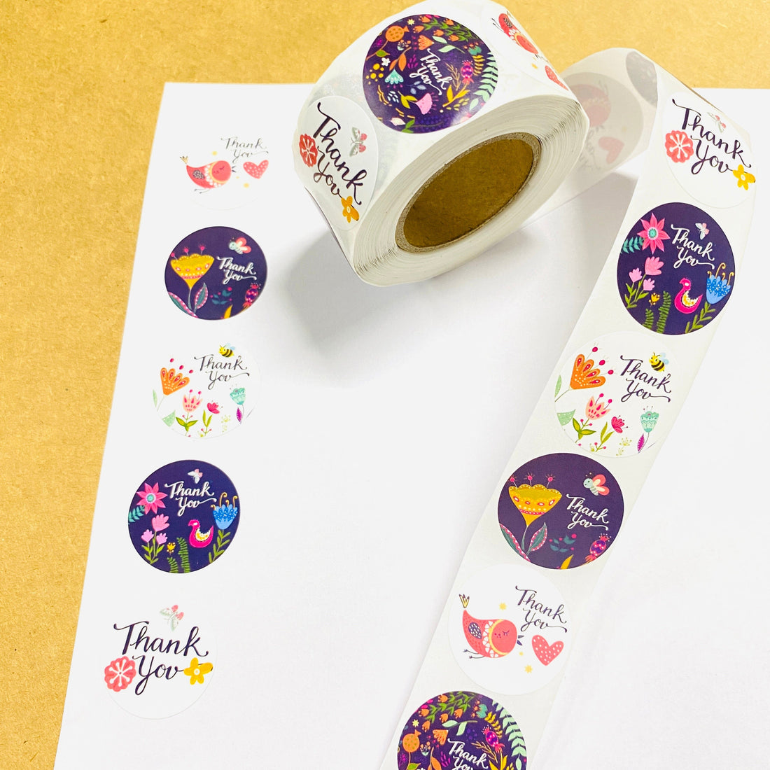 (JUMBO ROLL) Thank you labels for your small business (500 Labels) 1 inch