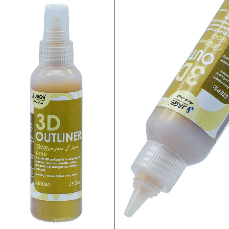 (Combo Pack of 2 ) 3D Gold outliner for Lippan art