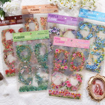 ( Buy 1 Get 1 free ) Vintage floral Frame Journaling sticker l Pack of 1 contains 6 sheets