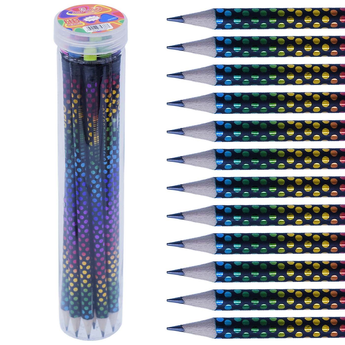 HB Pencils with Eraser Tips Polka Dot