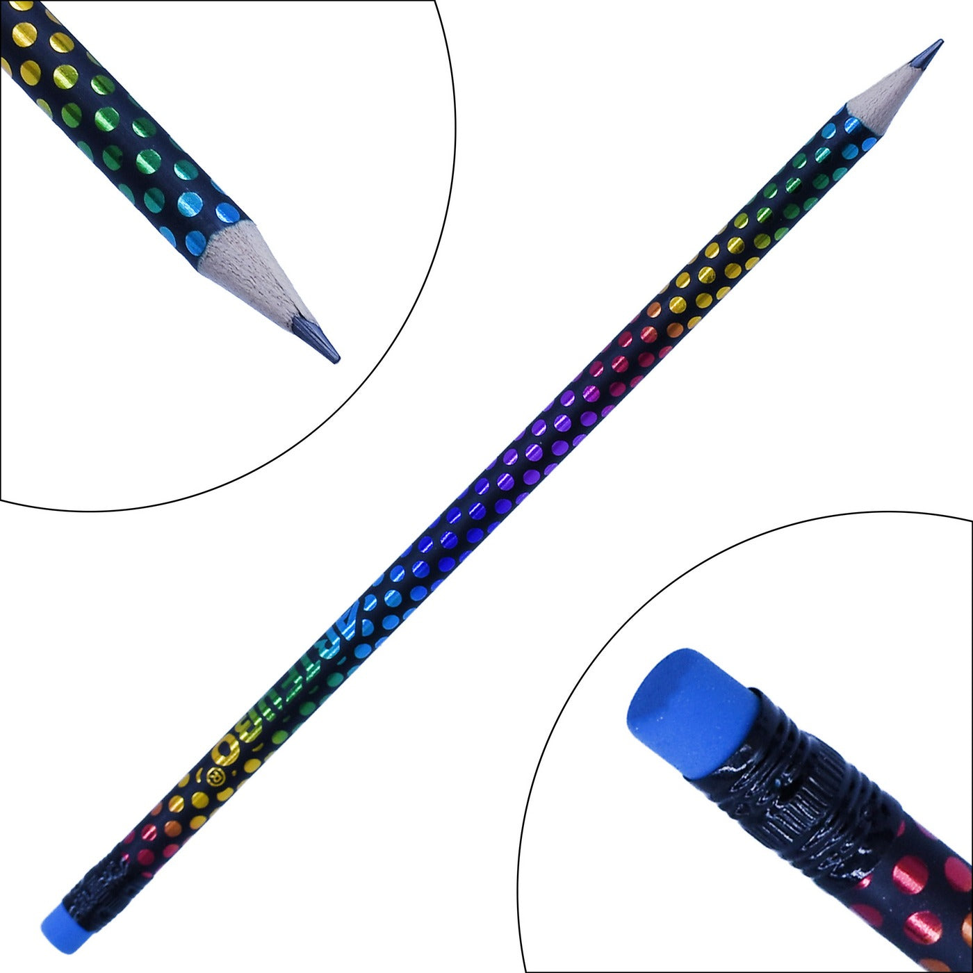 HB Pencils with Eraser Tips Polka Dot