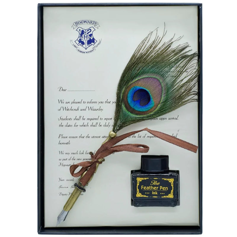 Premium Peacock Feather Fountain Pen Gift Box set With Ink l pack of 1 pen set