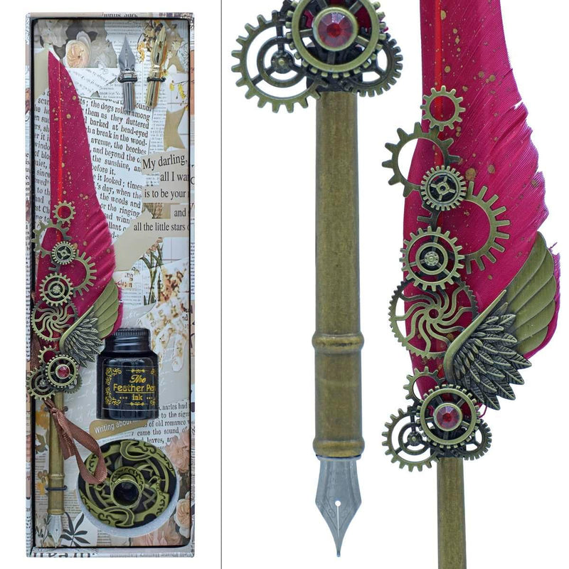 Feather Fountain Pen Gift Box Set Of 5 Pics