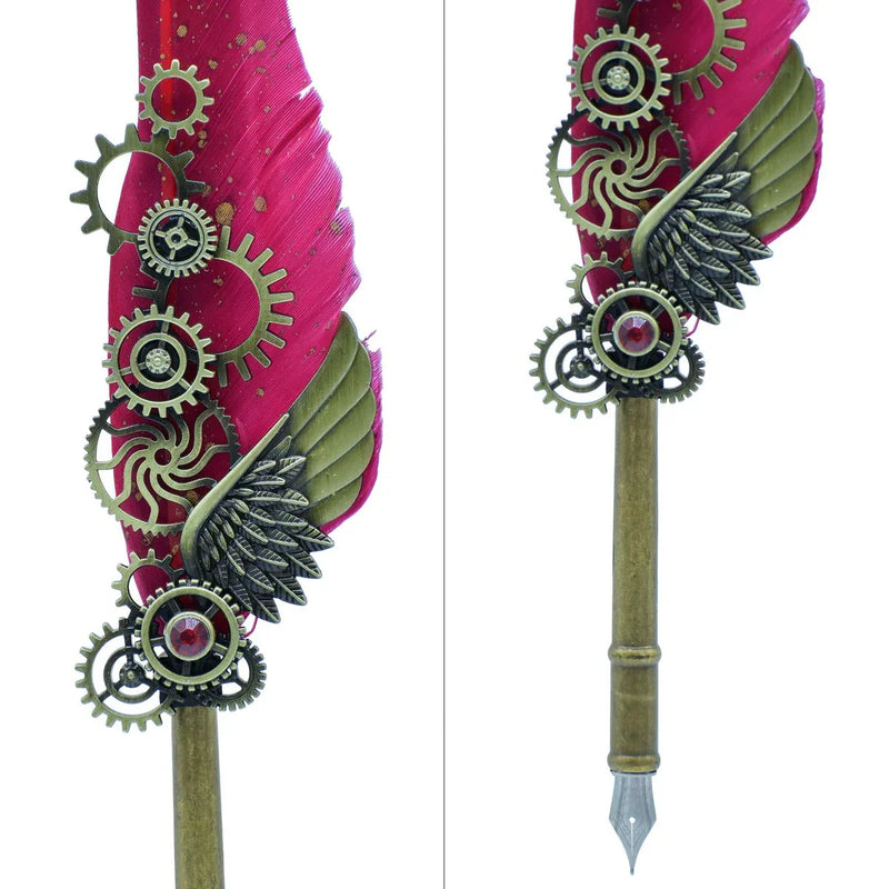 Feather Fountain Pen Gift Box Set Of 5 Pics