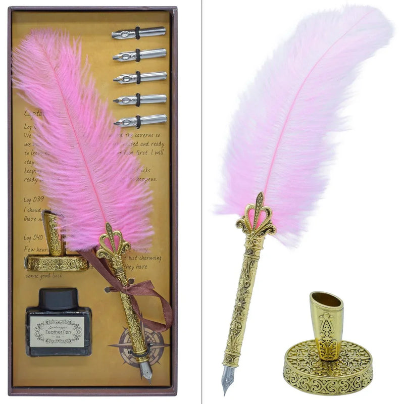 Premiump Feather Fountain Pen Gift Box Set Of 8 pics