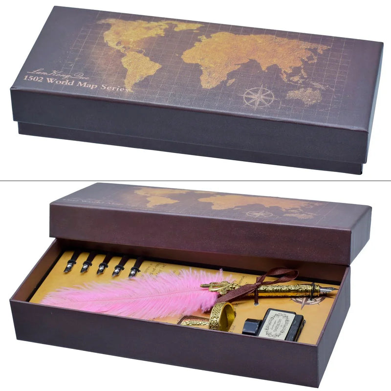 Premiump Feather Fountain Pen Gift Box Set Of 8 pics