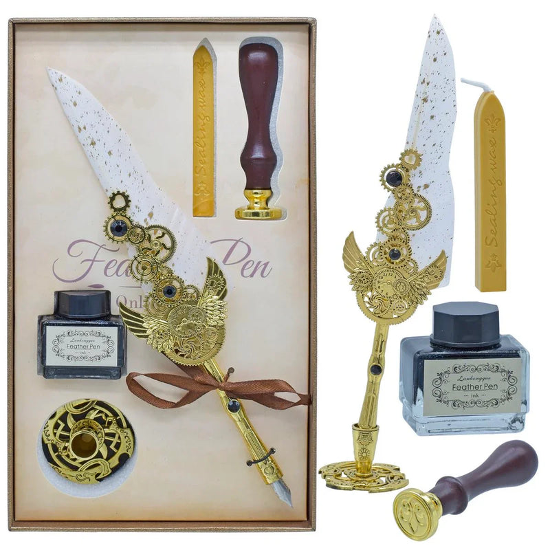 Premium Feather Fountain Pen Gift Box l  Set Of 5 pics