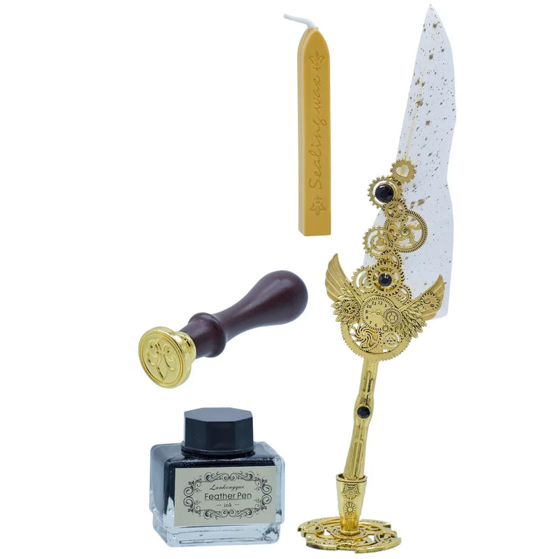 Premium Feather Fountain Pen Gift Box l  Set Of 5 pics