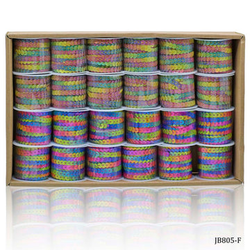 Craft Lace Rope Glitter Multi Colour 24Pcs Pkd JB805-F
