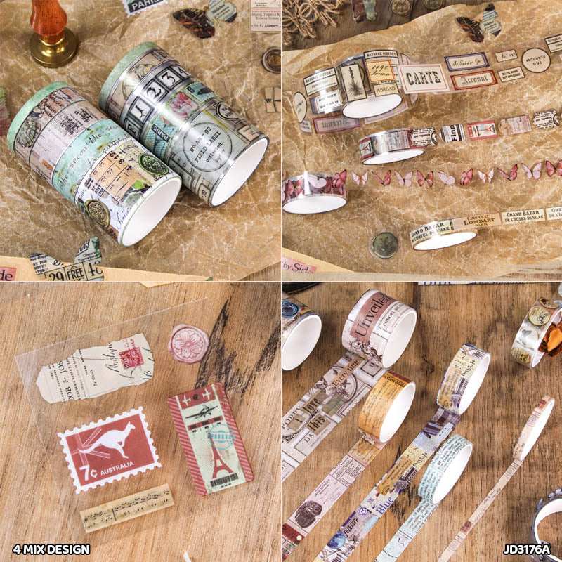 Washi Tape & Sticker Set - 14 Pcs (Design 2)