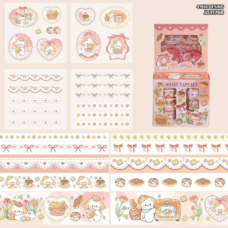 Washi Tape & Sticker Set - 14 Pcs (Design 1)