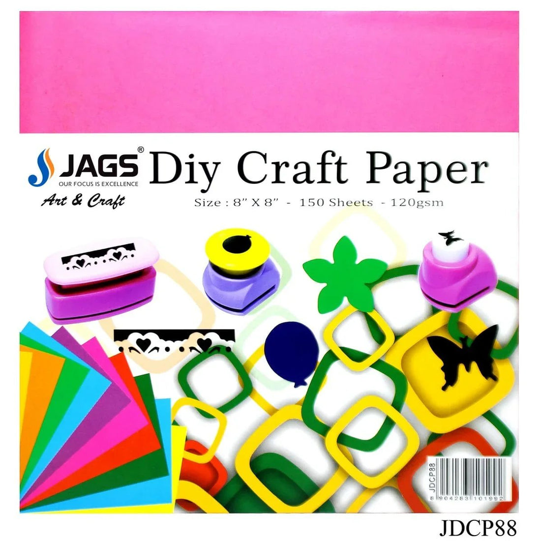 Jags DIY Craft Paper Colour Qube 8x8 JDCP88