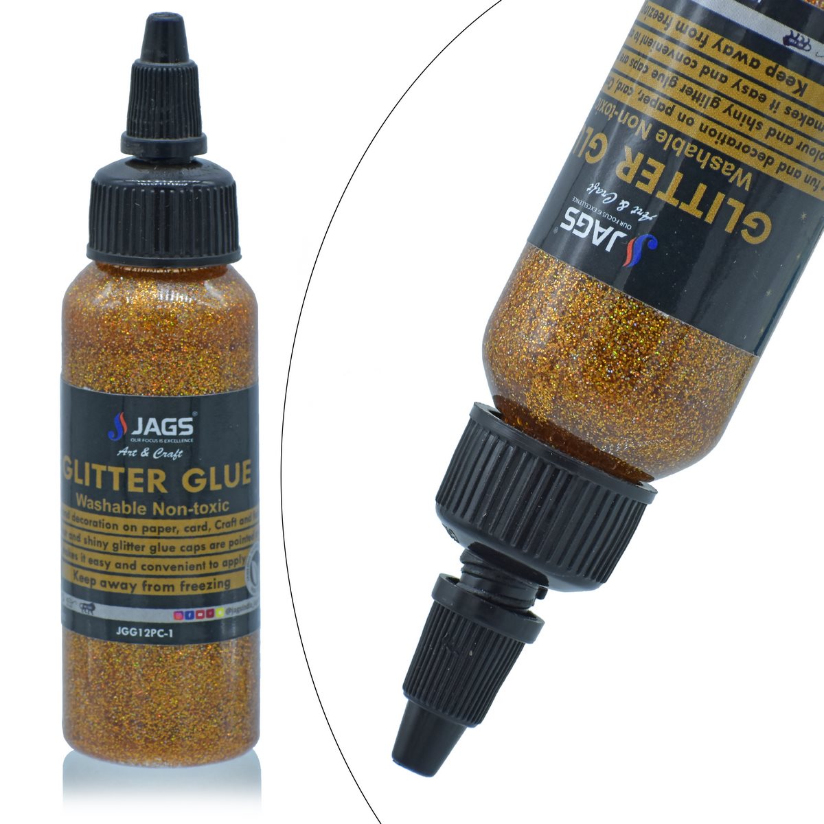 Jags Glitter Glue Art 12 Colour Set 50Gms JGG12PC-1