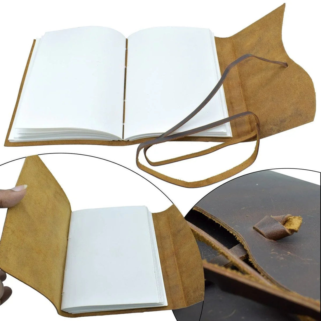 Handmade Note Book Suede Tie Up 20cmX15cm JKF196