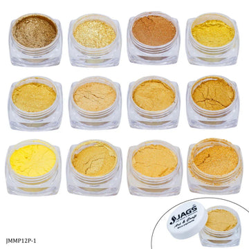 Mica Powder Gold Shade l Pack of 12 Pcs Set l Each contains 12Gms l JMMP12P-1