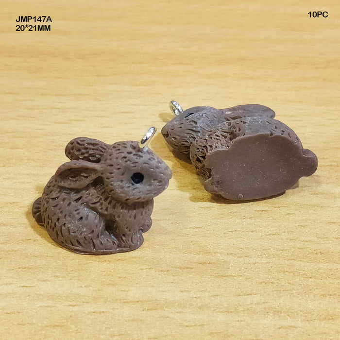 Rabbit Charm Pendants 20x21mm - Pack of 4 (Style 3)