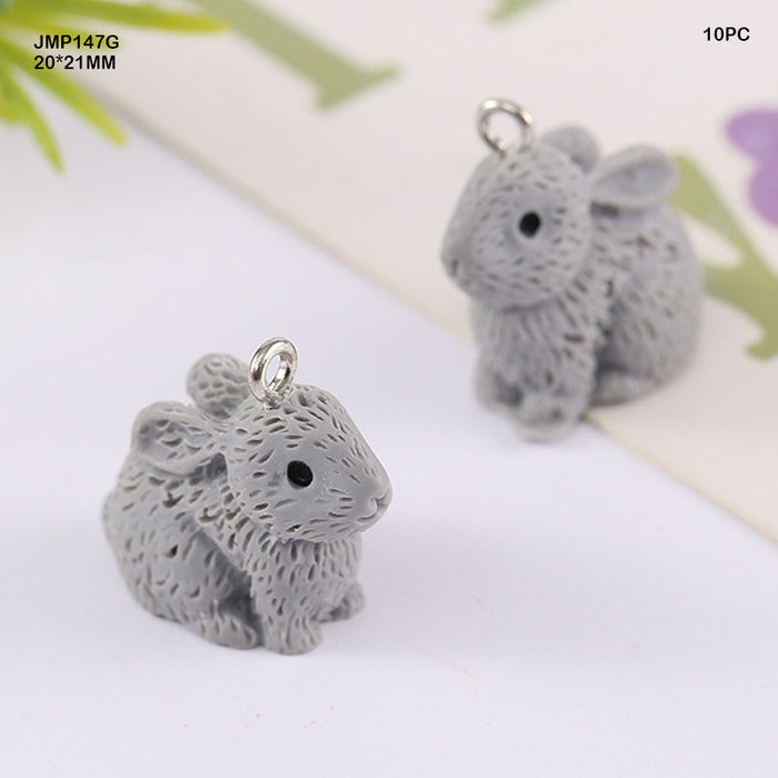 Rabbit Charm Pendants 20x21mm - Pack of 4 (Style 1)