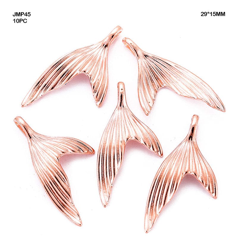 Jmp45 Fish Tail Pendants Rose Gold 29*15Mm 10Pc