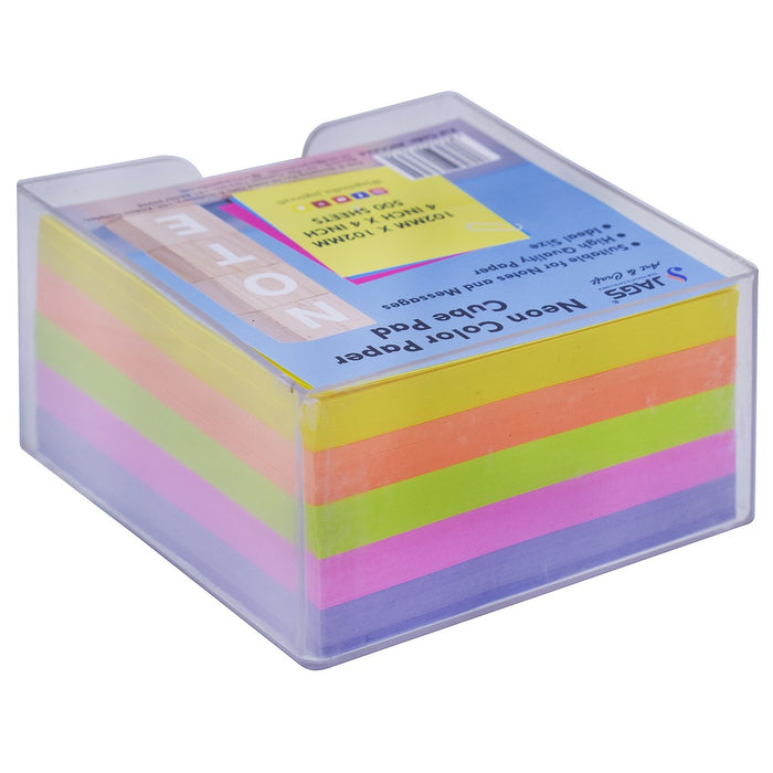 Neon Color Paper Cube Pad 4x4 Inch 500 Sheets Memo Note Paper