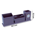Wooden Pen Stand With Clock Style A 30.3 cm