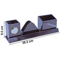 Wooden Pen Stand With Clock Style B 30.3 cm