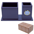 Wooden Pen Stand With Clock 20 cm view 2