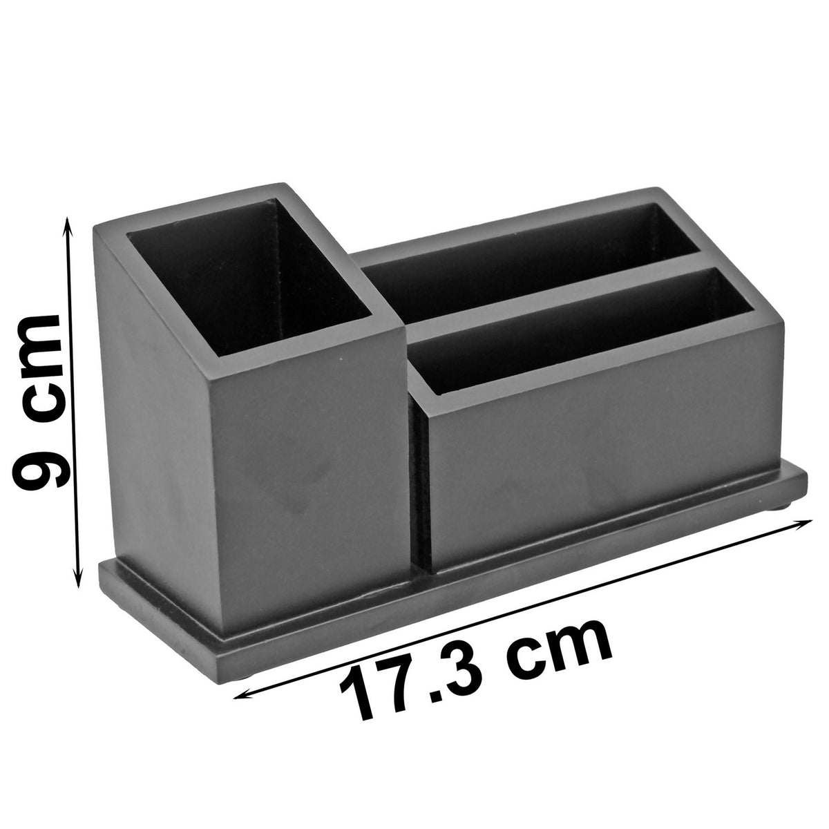 Wooden Pen Stand Desk Organizer Black 17.3 cm
