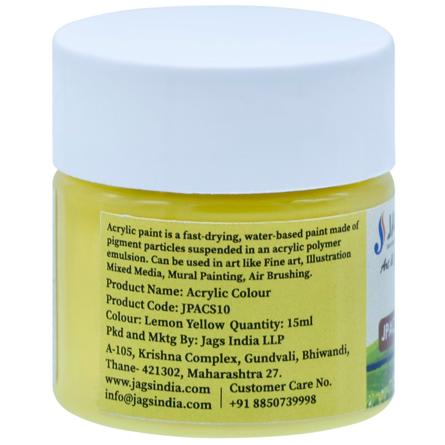 Acrylic Colour 15ml Lemon Yellow alternate view 2