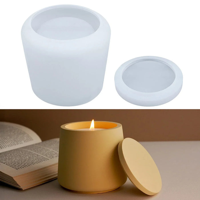 Candle & Resin Silicone Mould Round Candle Pot With Lid JSM104 l Pack of 1