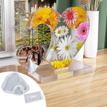 Candle & Resin Silicone Mould Heart Shaped With Stand l Pack of 1