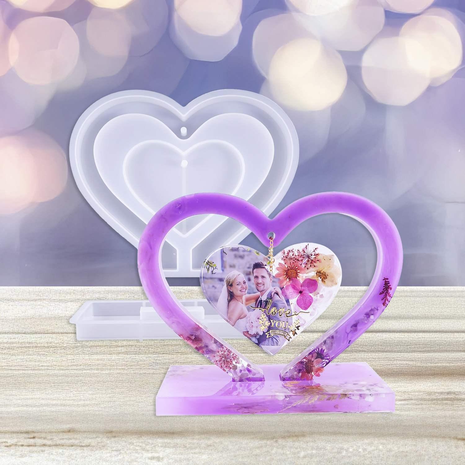 Candle & Resin Silicone Mould Heart Shaped With Stand  l Pack of 1