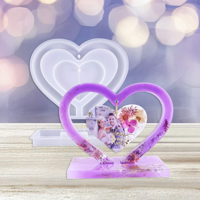 Candle & Resin Silicone Mould Heart Shaped With Stand  l Pack of 1