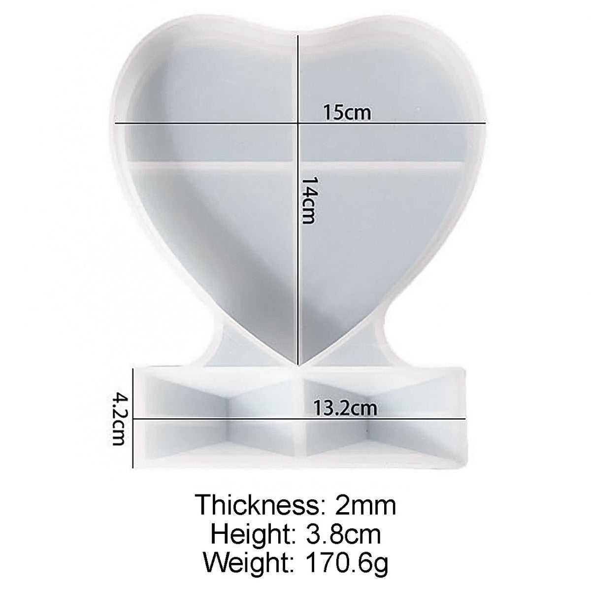 Silicone Mould Heart Photo Frame With Stand JSM115 - view 2