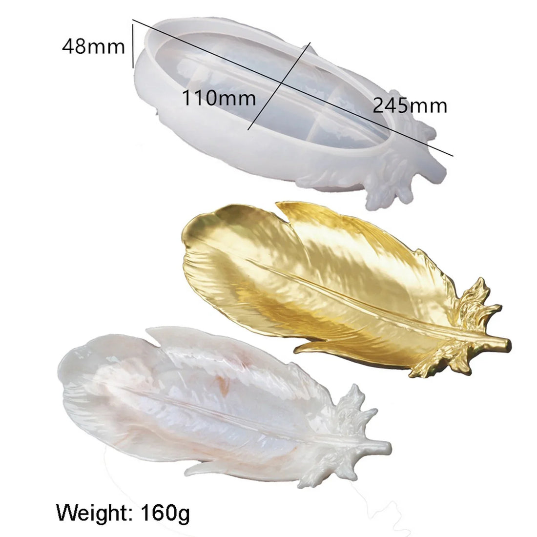 Candle & Resin Silicone Mould Feather Design Plate l Pack of 1