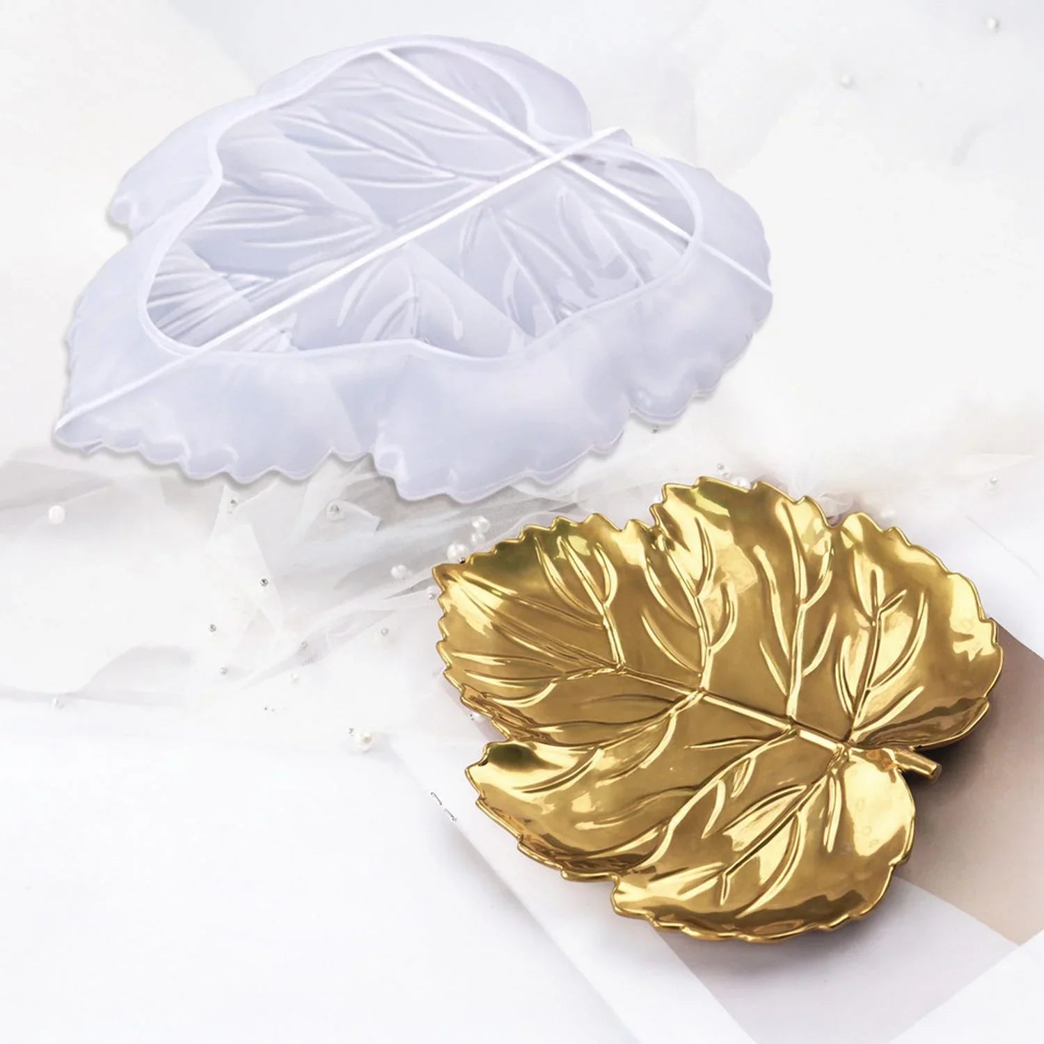 Candle & Resin Silicone Mould Leaf Design Plate   l Pack of 1