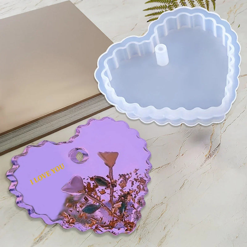 Candle & Resin Silicone Mould Design Heart Shape Keychain JSM140 l Pack of 1