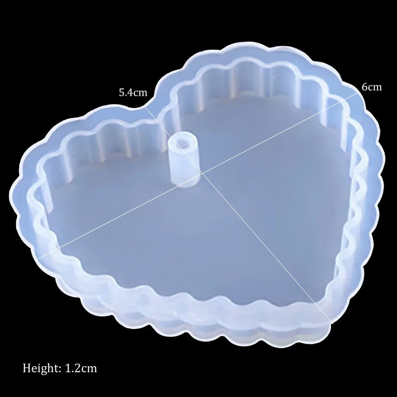 Candle & Resin Silicone Mould Design Heart Shape Keychain JSM140 l Pack of 1