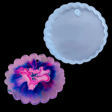 Candle & Resin Silicone Mould Design Round Shape Keychain JSM141 l Pack of 1