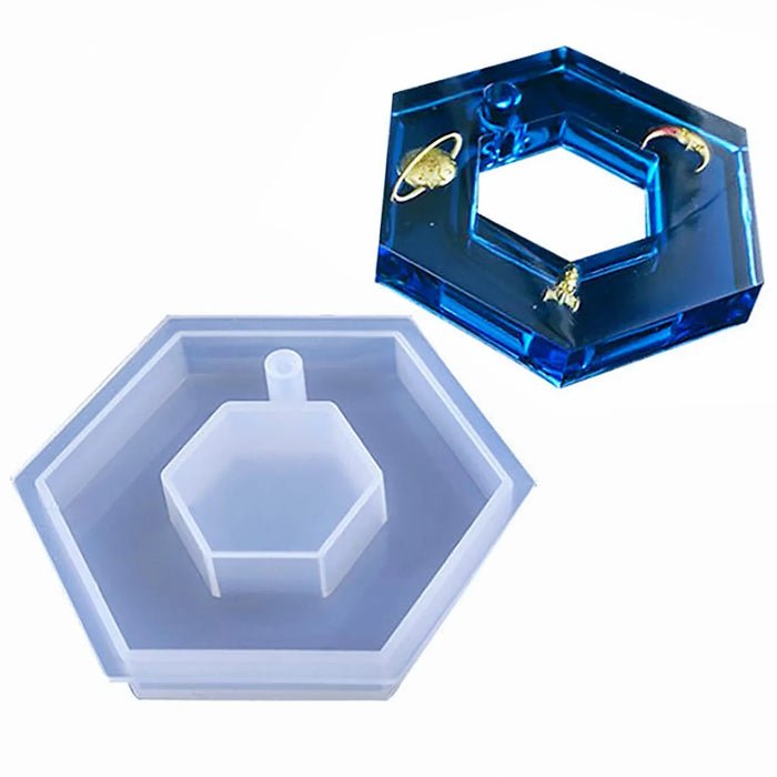 Candle & Resin Silicone Mould Hexegon Shape Keychain JSM145 l Pack of 1