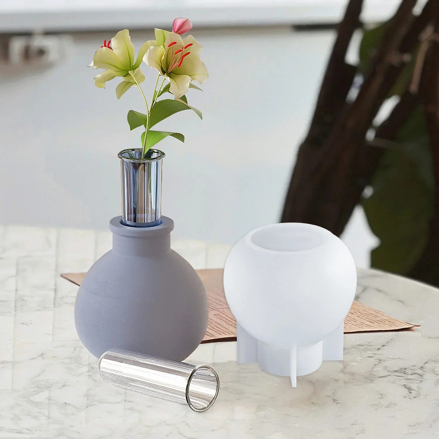 Candle & Resin Silicone Mould Round Ball Pots l Pack of 1