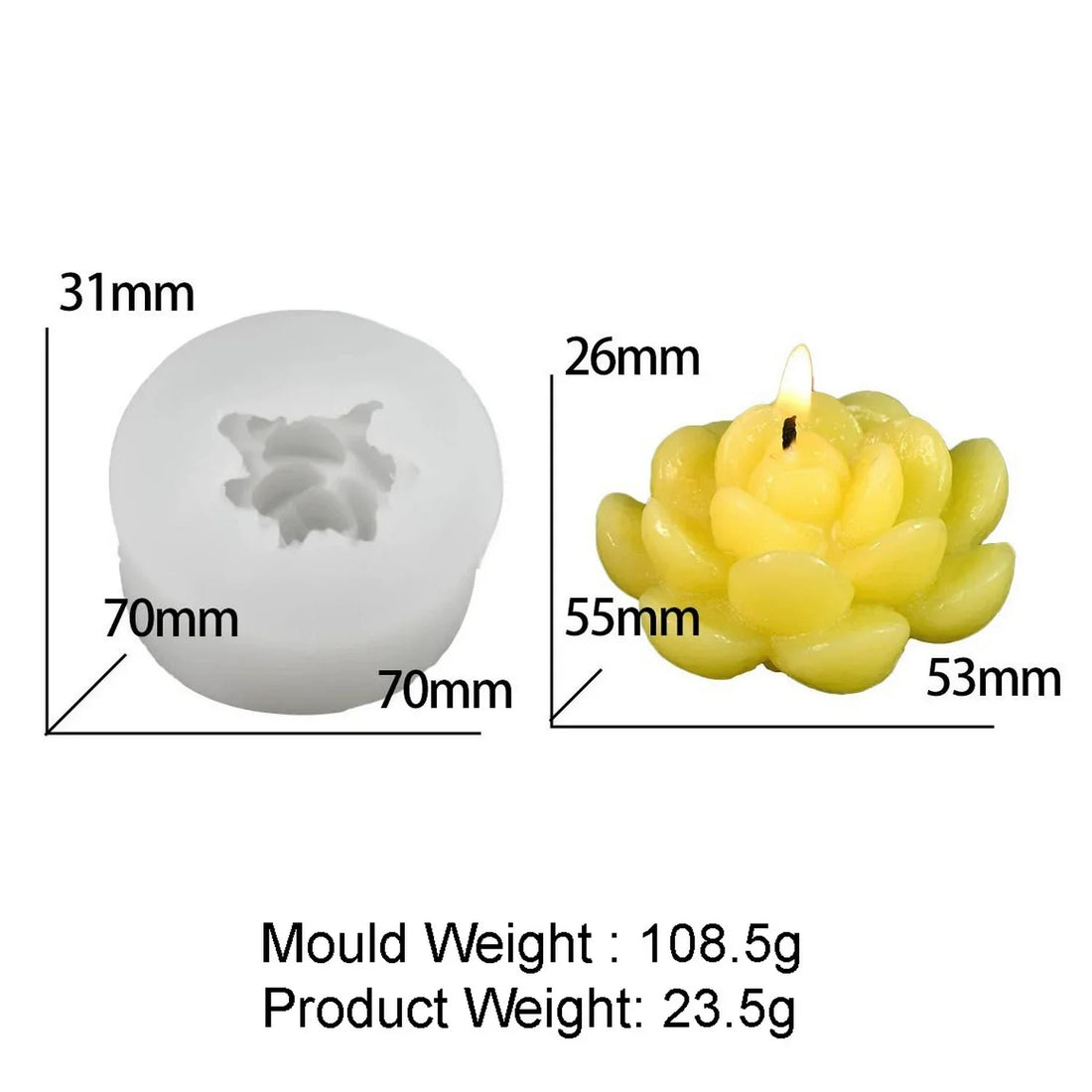 Candle & Resin Silicone Mould Flower Candle Making l Pack of 1