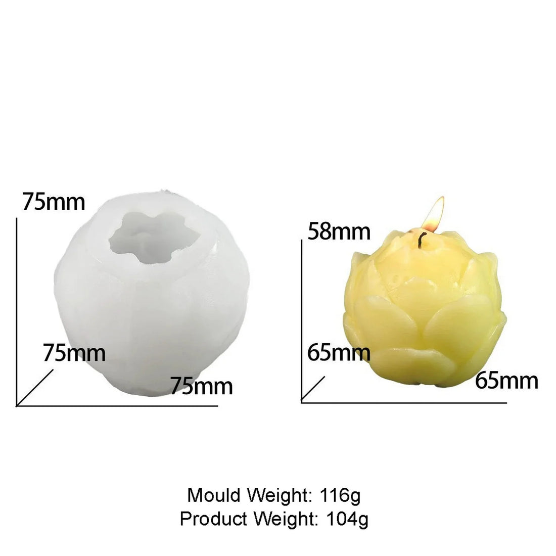 Candle & Resin Silicone Mould Flower Candle Making l Pack of 1