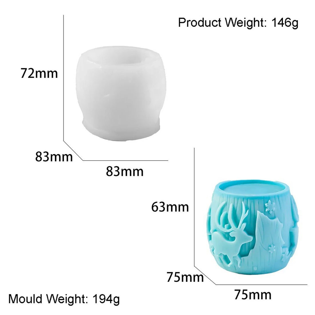 Candle & Resin Silicone Mould Candle Making  l Pack of 1