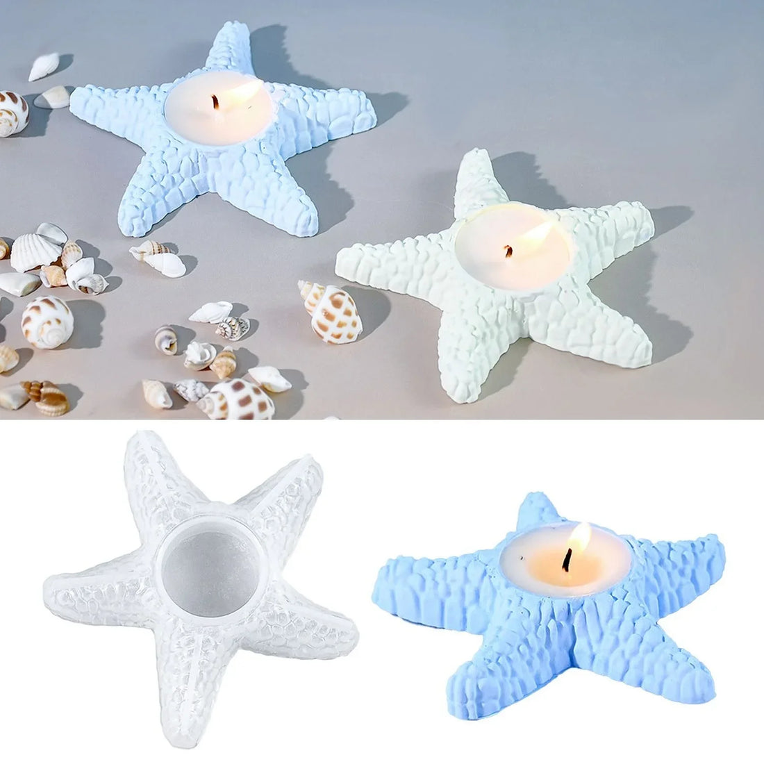 Candle & Resin Silicone Mould Star Fish Candle Pot JSM18 l Pack of 1