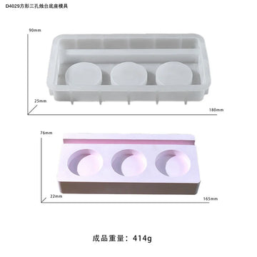 Candle & Resin 3pcs Candle Holder Pot Silicone Mould