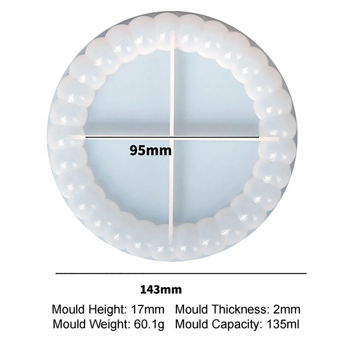 Candle & Resin Silicone Mould Bubble Round Tray JSM34 l Pack of 1