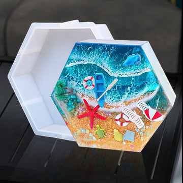 Candle & Resin Silicone Mould Hexagon Shape Deep Casting JSM46 l Pack of 1